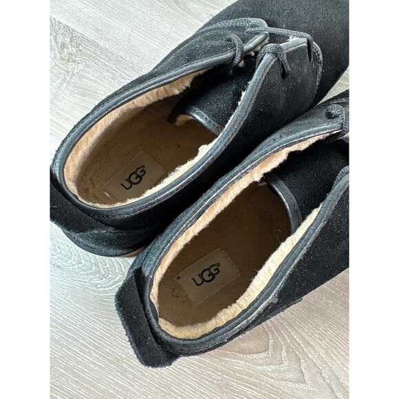 Ugg Maksim Mens Chukka Black Suede Shearling Ankle boots Shoes US 15 - Picture 6 of 8